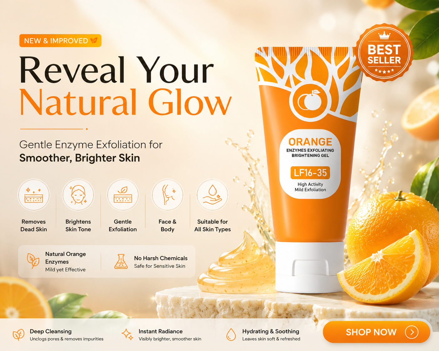 🍊 Orange Enzyme Exfoliating Gel