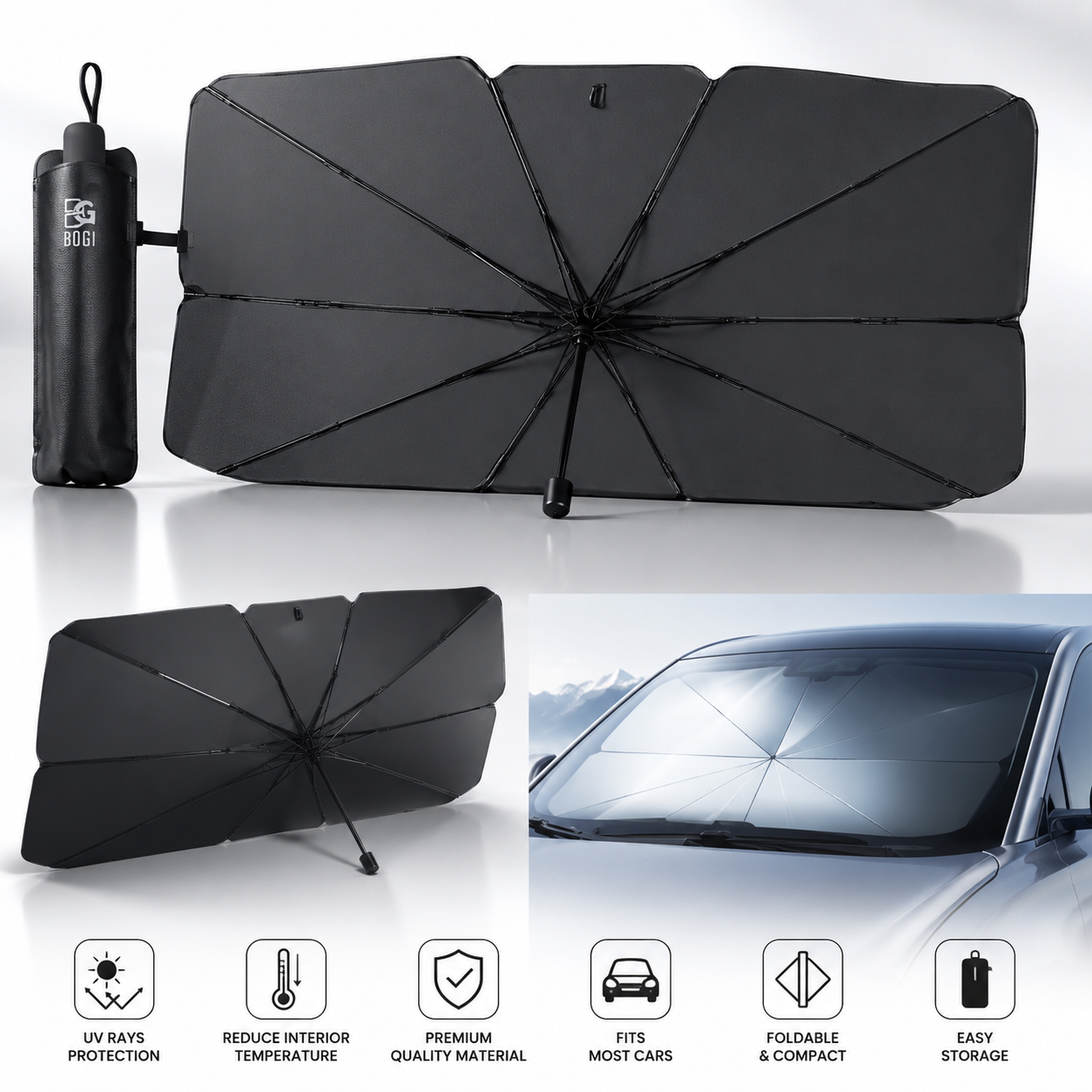 Car Sun Shade Protector Umbrella Style