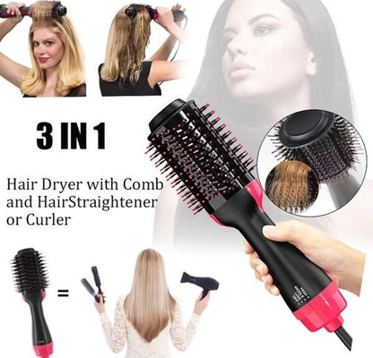 3-in-1 One Step Hot Air Brush – Hair Dryer, Straightener & Volumizer