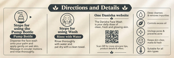 Danisha Charcoal Face Wash with Activated Charcoal & Tea Tree Oil (100ml)