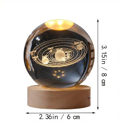 3D Crystal Ball, Night Light, Love Crystal Lamp